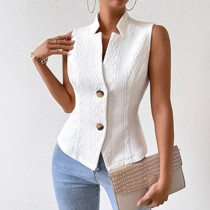 Alessa | Women's Structured Gilet White