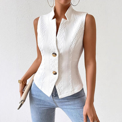 Alessa | Women's Structured Gilet White