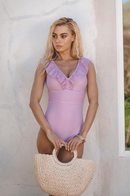 Aléa | Swimsuit with Ruffles and V-neck