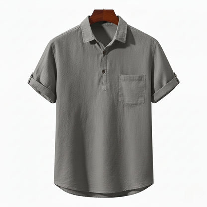 Men's Linen Polo Shirt - Lightweight and Breathable Casual Wear