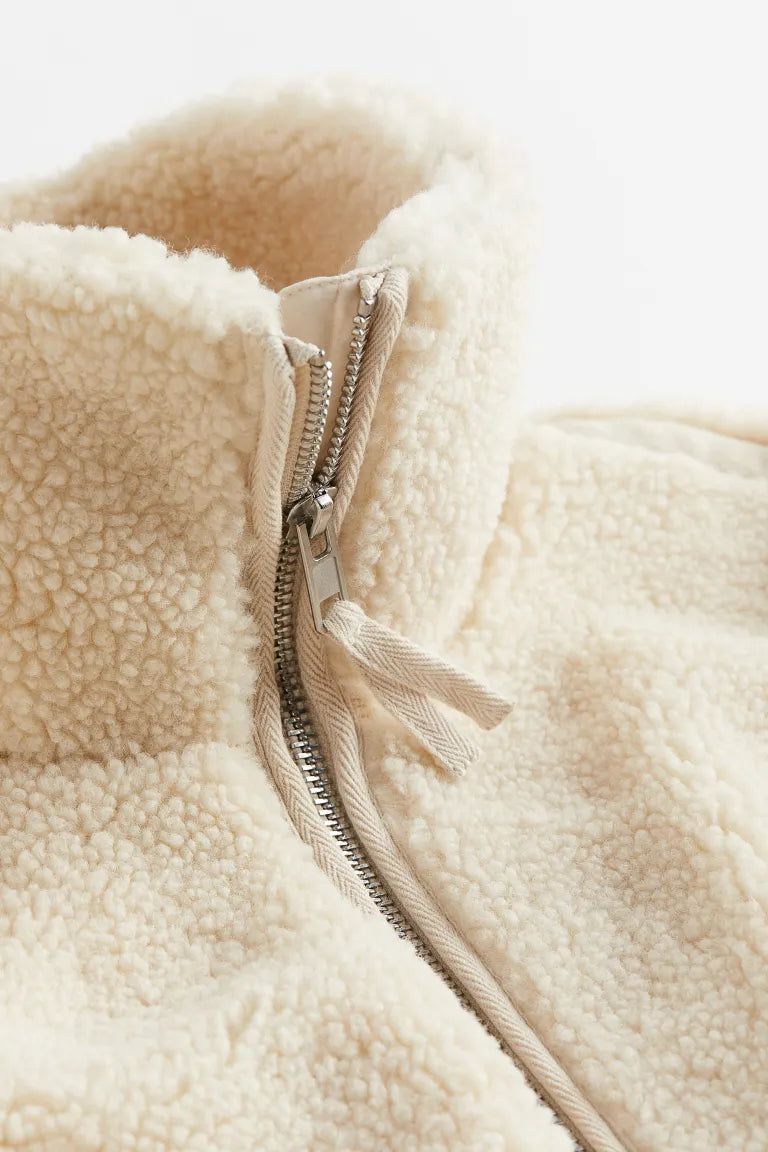 Cozy Women's Oversized Fleece Jacket with Zipper Closure and High Collar for Ultimate Warmth