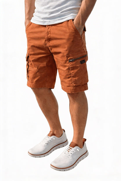 Men's Cargo Shorts with Cargo Pockets and Adjustable Hem