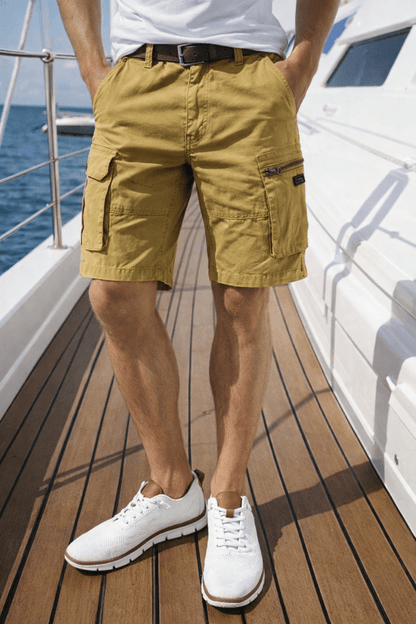 Men's Cargo Shorts with Cargo Pockets and Adjustable Hem