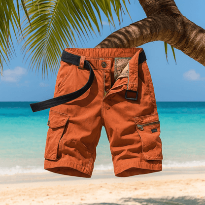 Men's Cargo Shorts with Cargo Pockets and Adjustable Hem