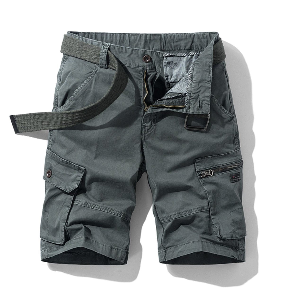 Men's Cargo Shorts with Cargo Pockets and Adjustable Hem