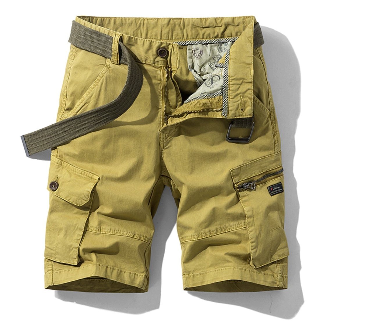 Men's Cargo Shorts with Cargo Pockets and Adjustable Hem