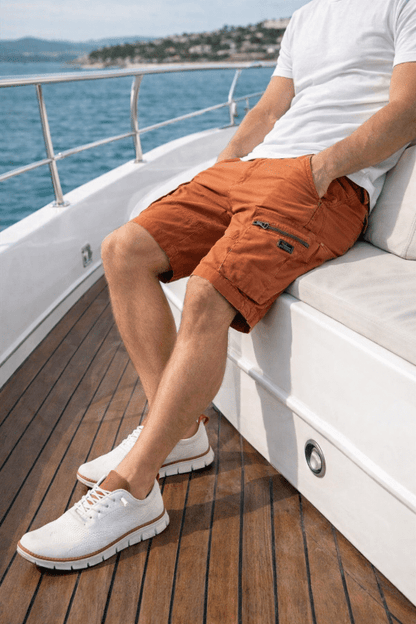 Men's Cargo Shorts with Cargo Pockets and Adjustable Hem