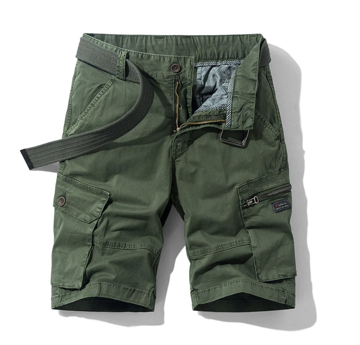 Men's Cargo Shorts with Cargo Pockets and Adjustable Hem