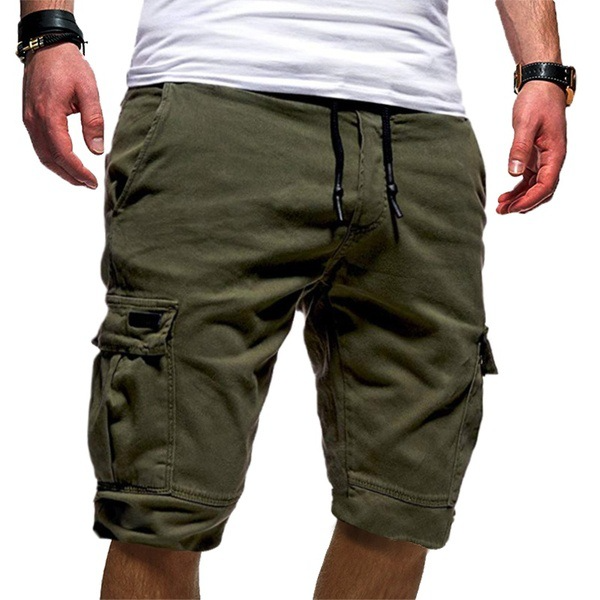 Men's Cargo Shorts with Drawstring and Side Pockets