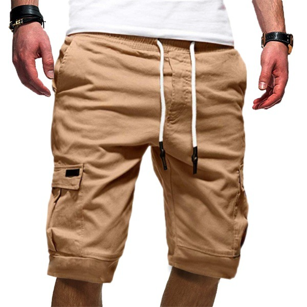 Men's Cargo Shorts with Drawstring and Side Pockets
