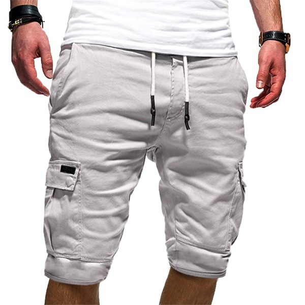 Men's Cargo Shorts with Drawstring and Side Pockets