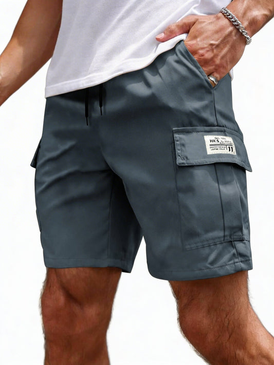 Men's Cargo Shorts with Side Pockets and Drawstring Waist