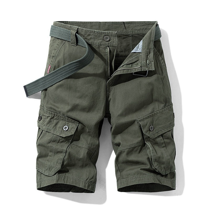 Men's Cargo Shorts with Side Pockets and Adjustable Hem
