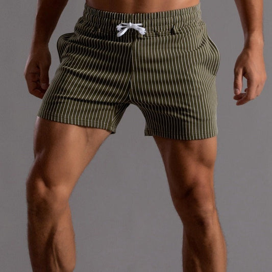 Men's Striped Shorts with Drawstring