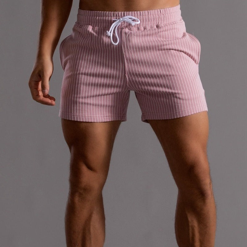 Men's Striped Shorts with Drawstring