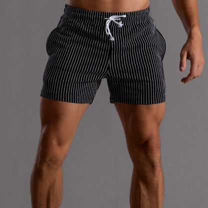 Men's Striped Shorts with Drawstring