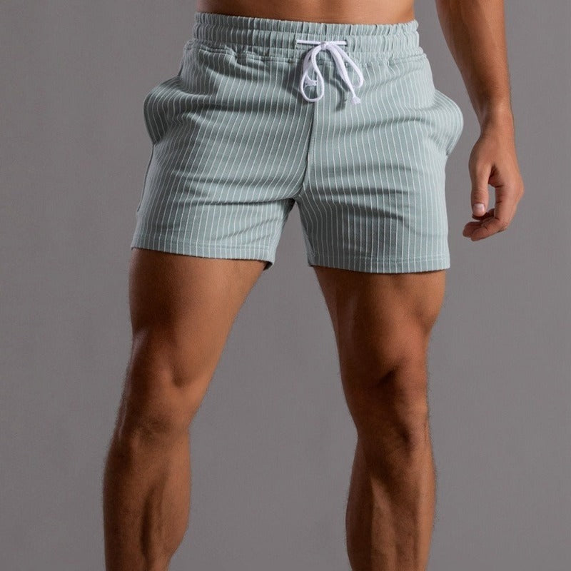 Men's Striped Shorts with Drawstring