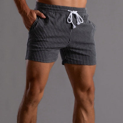 Men's Striped Shorts with Drawstring