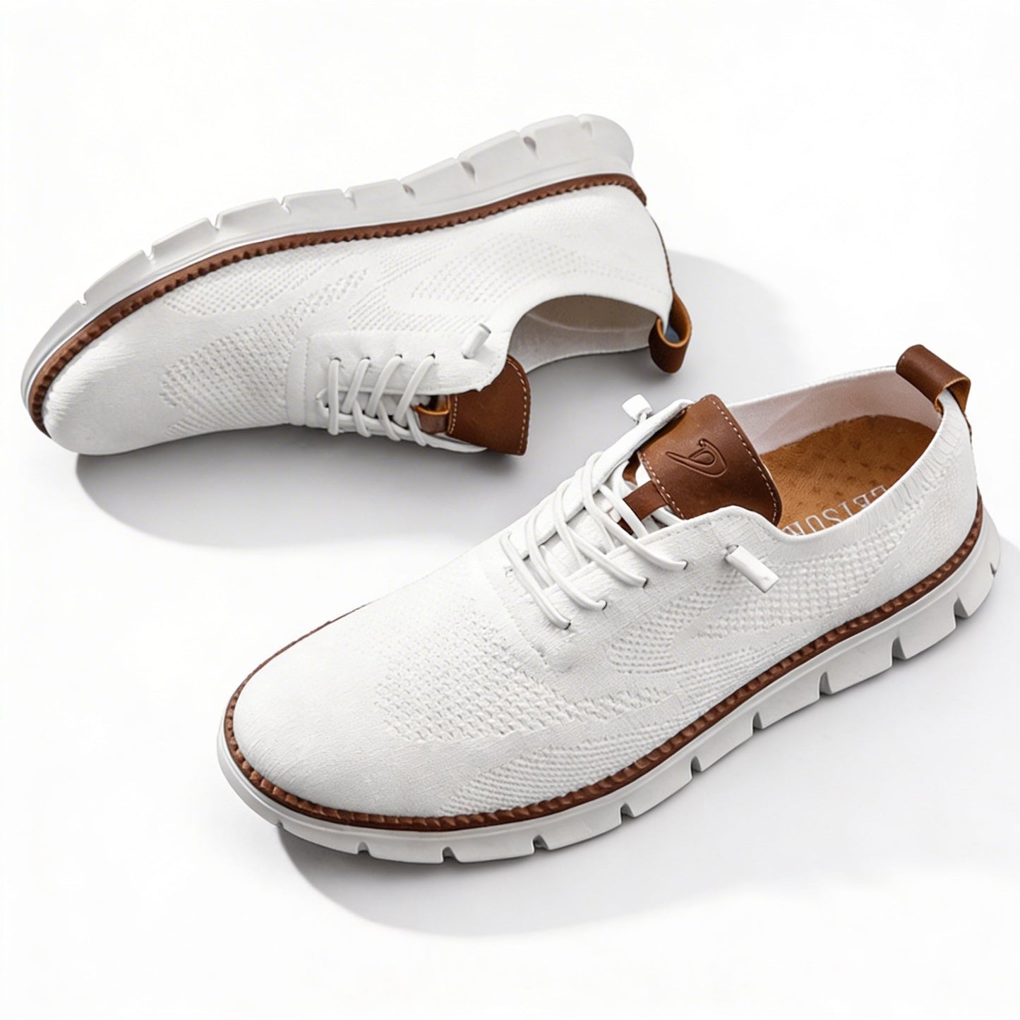 Men's Sneakers with Knitted Upper and Pull Tabs