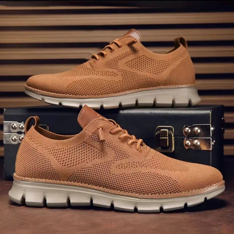 Men's Sneakers with Knitted Upper and Pull Tabs