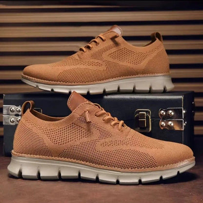 Men's Sneakers with Knitted Upper and Pull Tabs