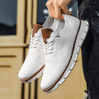 Men's Sneakers with Knitted Upper and Pull Tabs