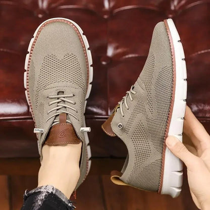 Men's Sneakers with Knitted Upper and Pull Tabs