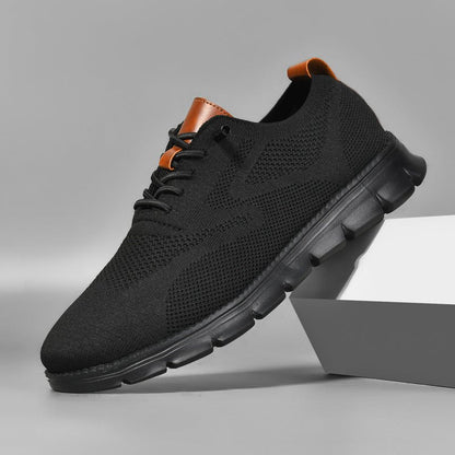 Men's Sneakers with Knitted Upper and Pull Tabs