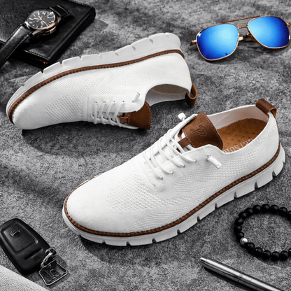 Men's Sneakers with Knitted Upper and Pull Tabs