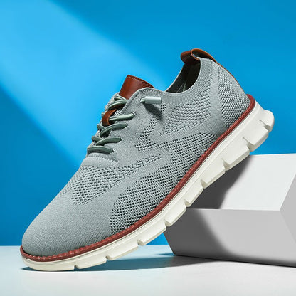 Men's Sneakers with Knitted Upper and Pull Tabs