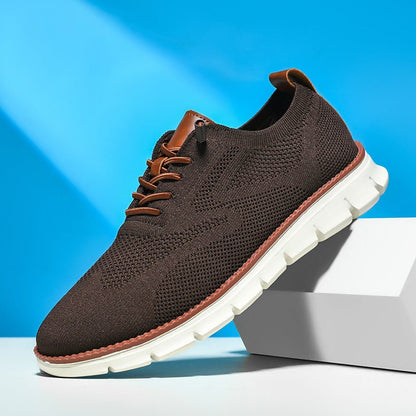 Men's Sneakers with Knitted Upper and Pull Tabs