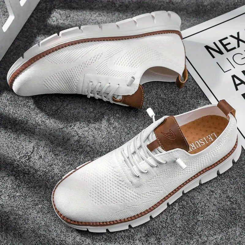 Men's Sneakers with Knitted Upper and Pull Tabs