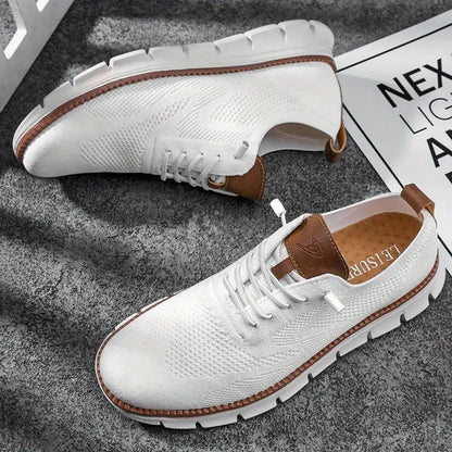 Men's Sneakers with Knitted Upper and Pull Tabs