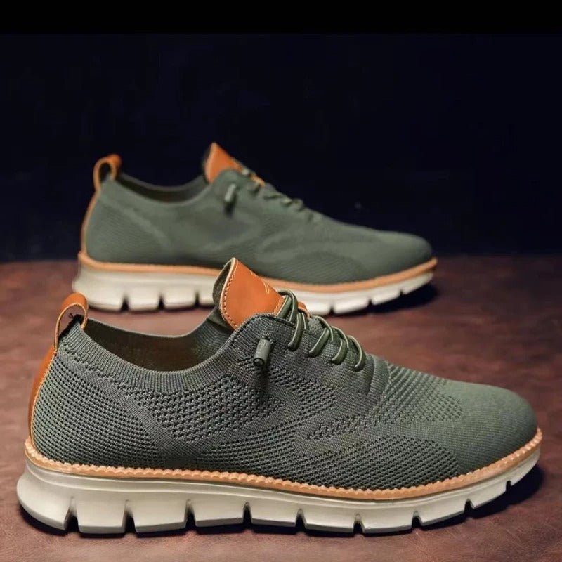 Men's Sneakers with Knitted Upper and Pull Tabs
