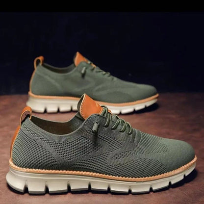Men's Sneakers with Knitted Upper and Pull Tabs