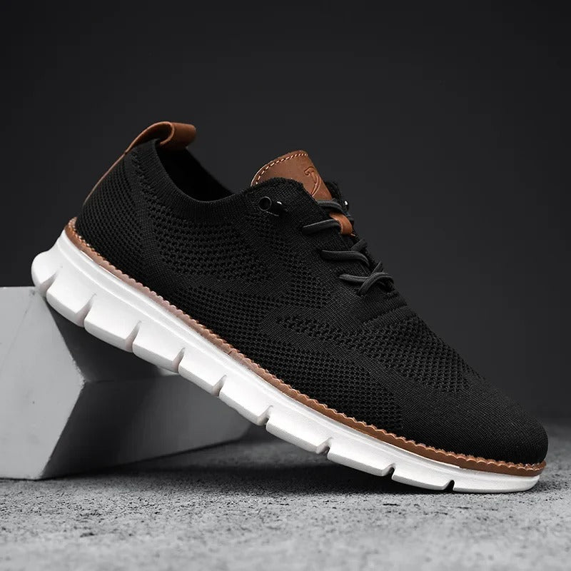 Men's Sneakers with Knitted Upper and Pull Tabs