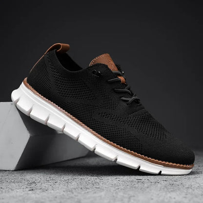 Men's Sneakers with Knitted Upper and Pull Tabs