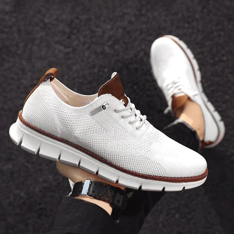 Men's Sneakers with Knitted Upper and Pull Tabs