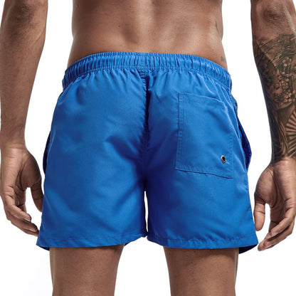 Men's Short Swim Shorts with Drawstring and Side Pockets