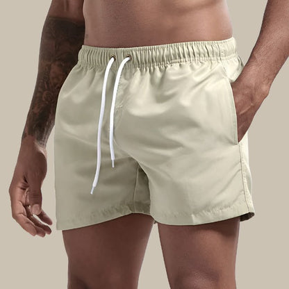 Men's Swimming Shorts with Elastic Waistband and Drawstring