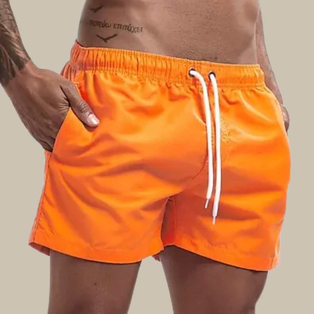 Men's Swimming Shorts with Elastic Waistband and Drawstring