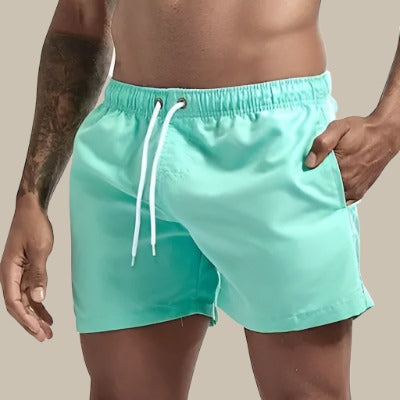 Men's Swimming Shorts with Elastic Waistband and Drawstring