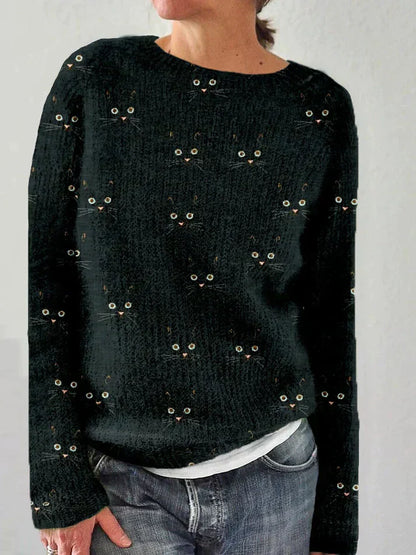 Emily - Stylish Jumper with Cat Print