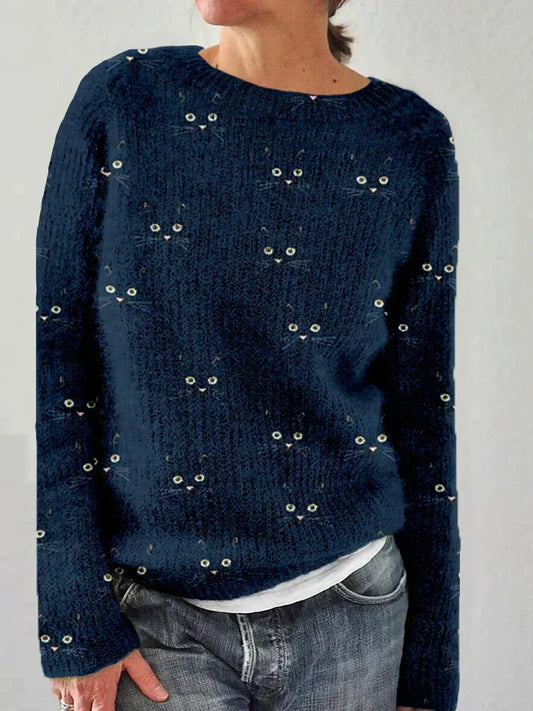 Emily - Stylish Jumper with Cat Print