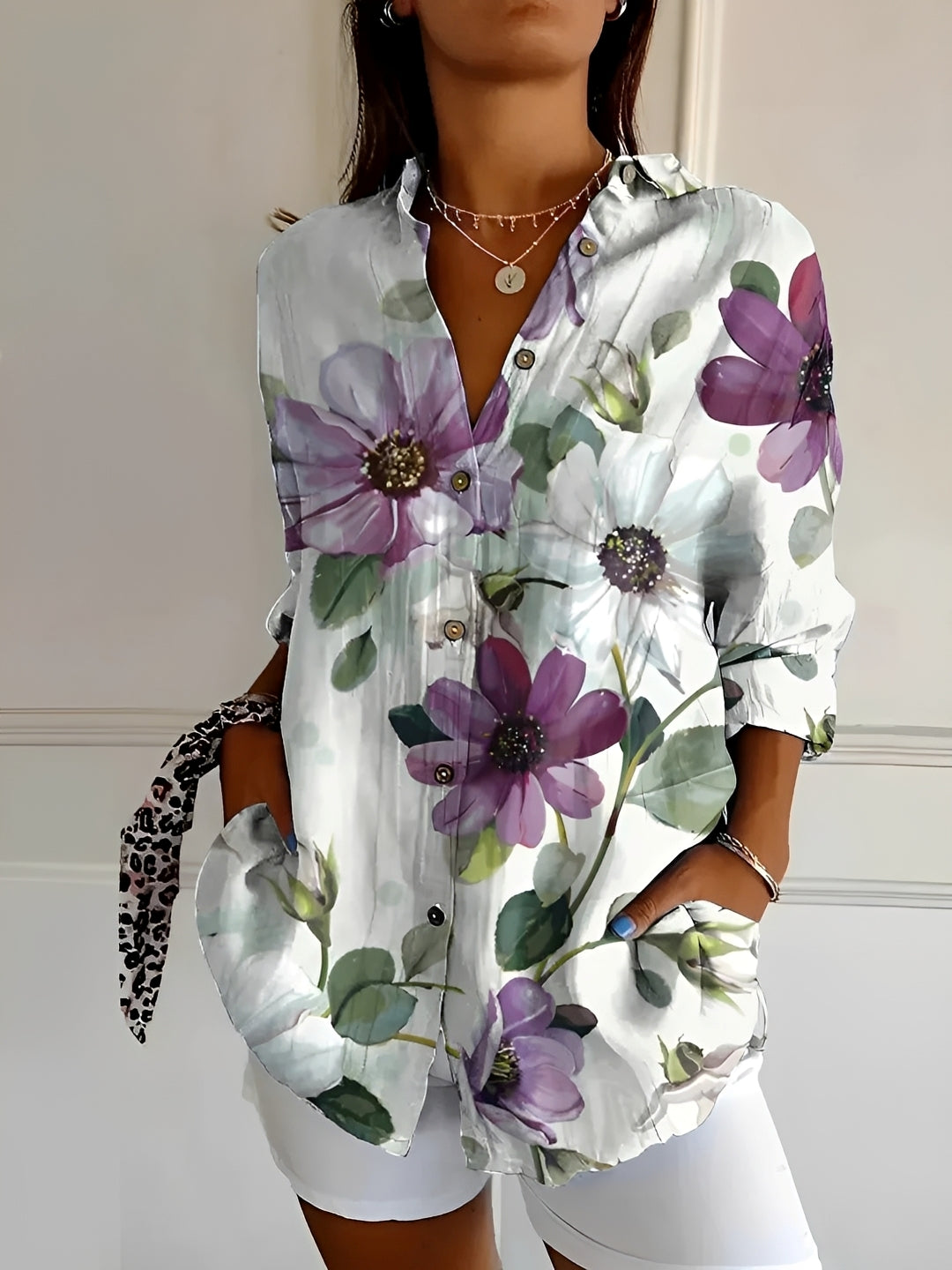 Chantelle - Elegant Button Blouse for Women