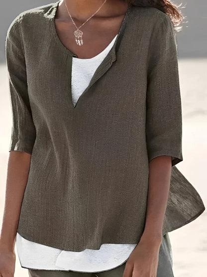 Shania - Elegant Layered Effect Blouse for Women