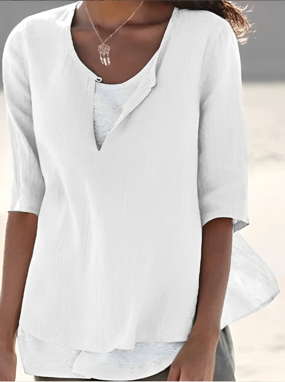 Shania - Elegant Layered Effect Blouse for Women