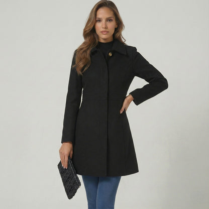 Women's Button Placket Coat - Stylish Outerwear for Every Season