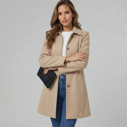 Women's Button Placket Coat - Stylish Outerwear for Every Season