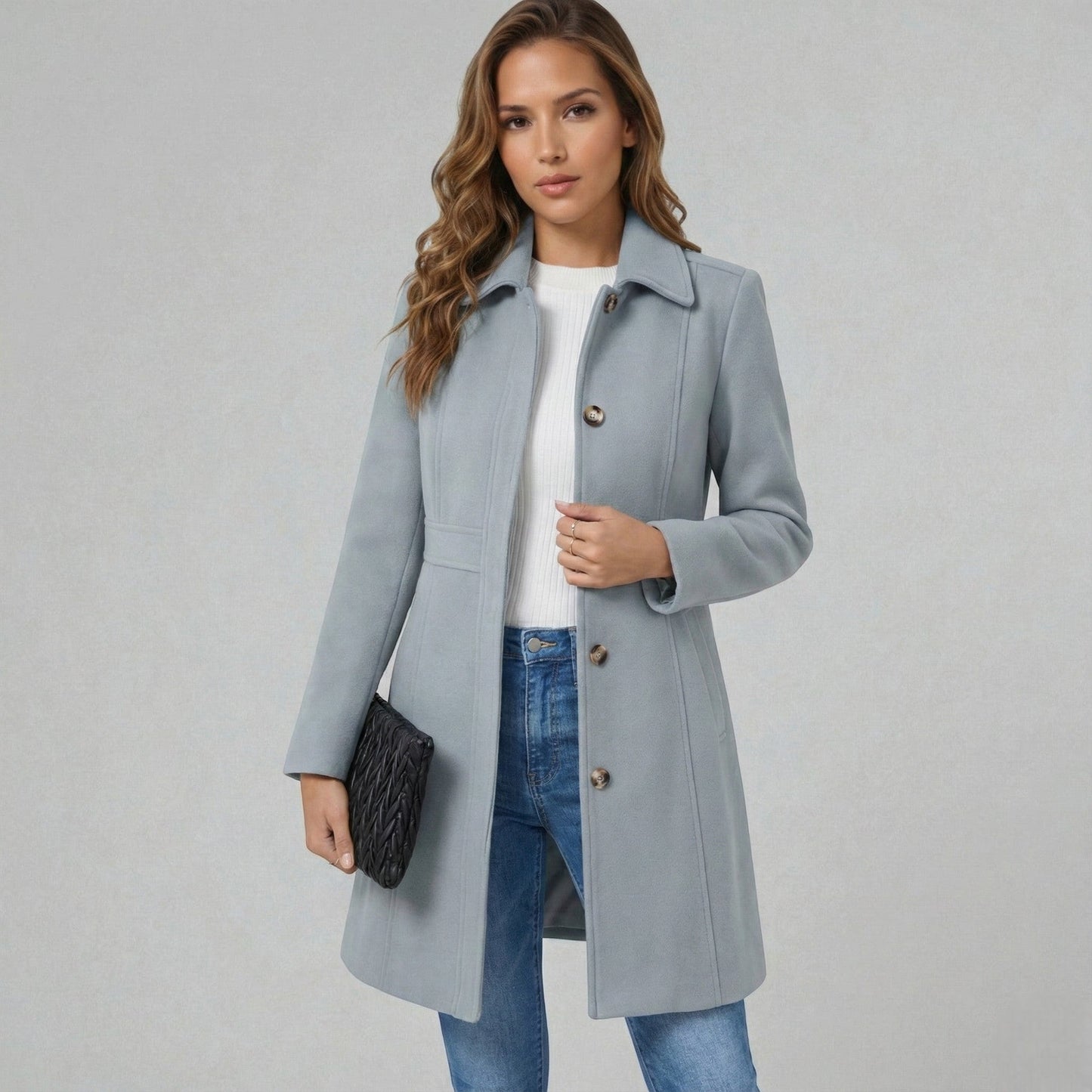 Women's Button Placket Coat - Stylish Outerwear for Every Season